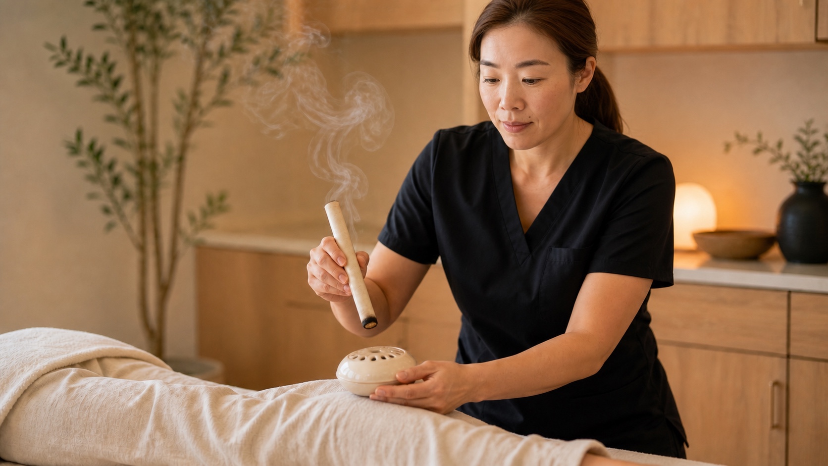 Moxibustion at Rejuvenate Acupuncture Center